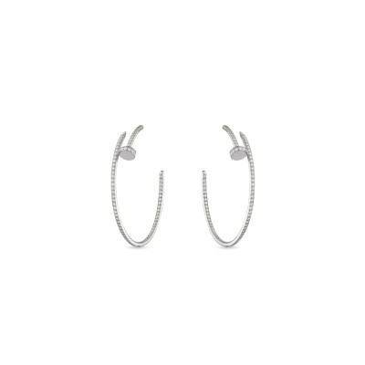 CARTIER JUSTE UN CLOU HOOP EARRINGS, LARGE MODEL, PAVED N8515008